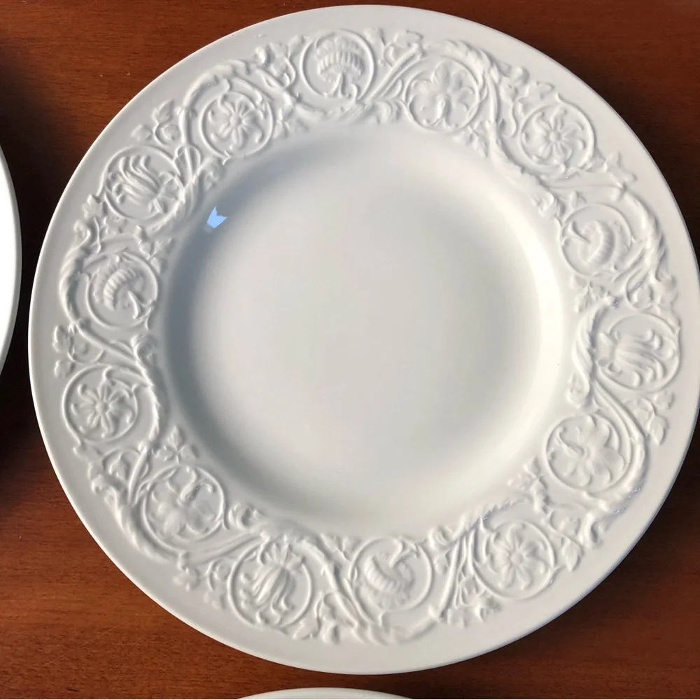 Two Wedgwood Patrician Ivory Dinner Plates-Vintage